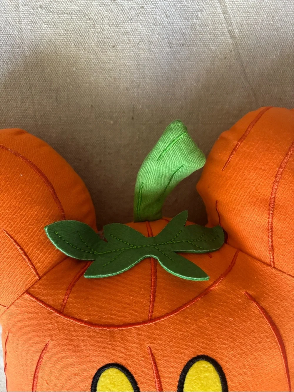 Disney Parks Halloween 2022 Mickey Pumpkin Pillow Jack-O-Lantern Orange Plush
